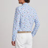 Emanuel Berg - Long sleeve cotton seersucker printed shirt