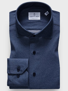  Emanuel Berg - Byron - Chemise manches longues unie Albini 4Flex - Modern Fit - Marine