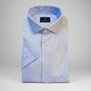 Emanuel Berg - Byron - Chemise manches courtes à motifs Albini 4Flex - Modern Fit - Bright Blue