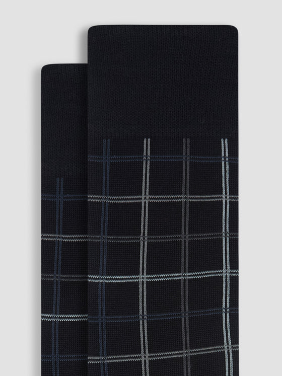 Bugatchi - Cotton and cashmere plaid socks