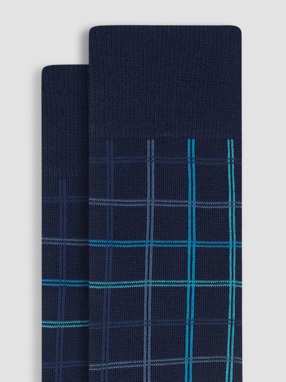 Bugatchi - Cotton and cashmere plaid socks
