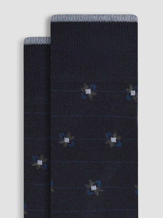 Bugatchi - Cotton and cashmere socks with floral pattern