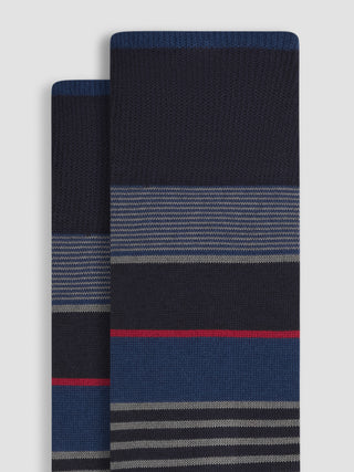 Bugatchi – Striped Cotton and Cashmere Socks