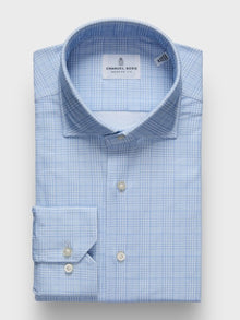  Emanuel Berg - Byron - Chemise manches longues à carreaux Albini 4Flex - Modern Fit - Bleu (Copie)