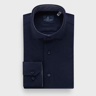 Emanuel Berg - Byron - Chemise manches longues unie Albini 4Flex - Modern Fit - Marine