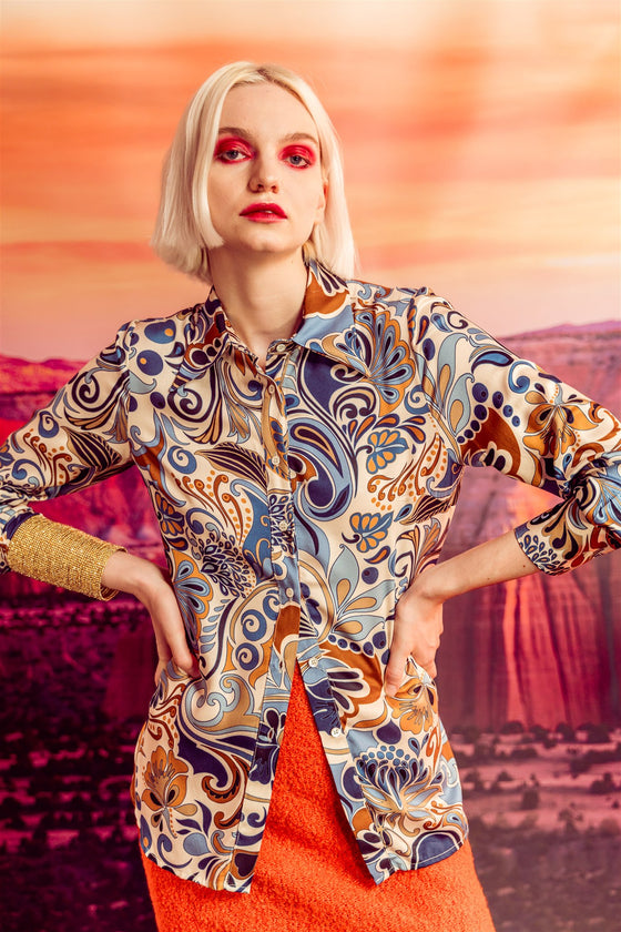 VLT's by Valentina's - 650 - Long-sleeved viscose blouse PAISLEY