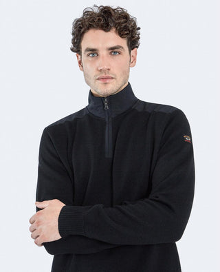 Paul & Shark - Col zip de laine avec appliqués de nylon - LE CAPITAINE D'A BORD