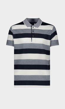  Paul & Shark - Short-sleeved striped cotton piqué polo shirt