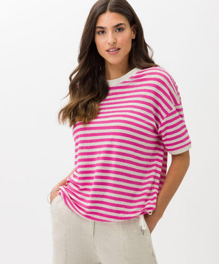 BRAX - Candice - T-shirt rayé de lin - LE CAPITAINE D'A BORD