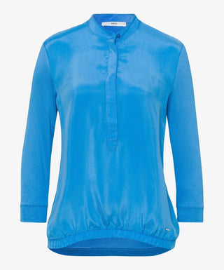 BRAX - Clarissa - Blouse de viscose à col mao - LE CAPITAINE D'A BORD