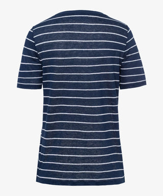 BRAX - Colletta - T-shirt rayé de lin - LE CAPITAINE D'A BORD