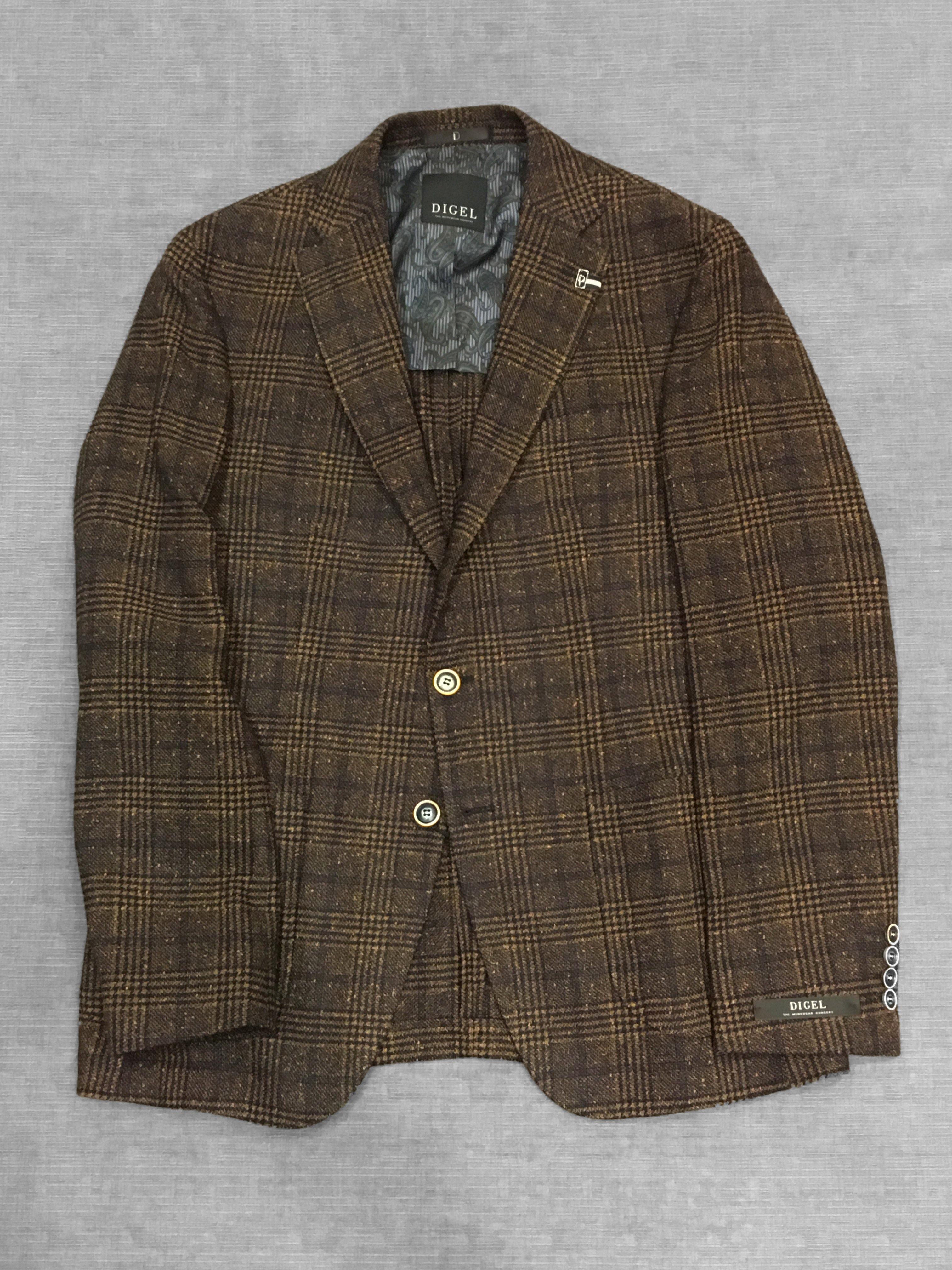 Digel - Edward - Checked wool jacket - Bronze – LE CAPITAINE D'A BORD