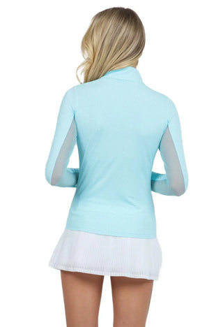 Ibkül - Essential Mini Check Long Sleeve Mock Neck - 10754 - LE CAPITAINE D'A BORD