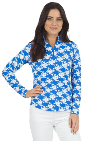 Ibkül - Kimberly Print Long Sleeve Mock Neck Top – 10376 - LE CAPITAINE D'A BORD
