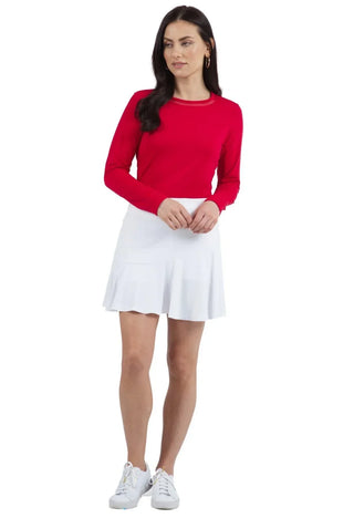 Ibkül - Solid Flounce Skort - 20000 - LE CAPITAINE D'A BORD