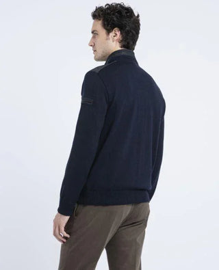 Paul & Shark - Cardigan zip de laine avec nylon aux épaules - LE CAPITAINE D'A BORD