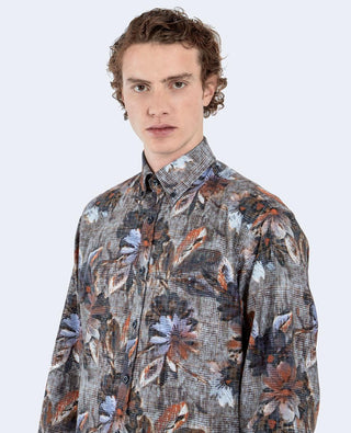 Paul & Shark - Chemise de flanelle de coton florale - LE CAPITAINE D'A BORD