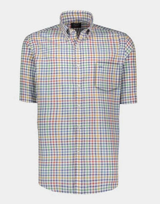 Paul & Shark - Chemise manches courtes à carreaux de coton oxford - LE CAPITAINE D'A BORD