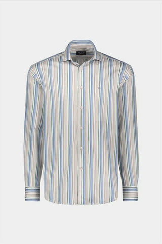 Paul & Shark - Chemise manches longues rayée twill de coton - J Fit - LE CAPITAINE D'A BORD