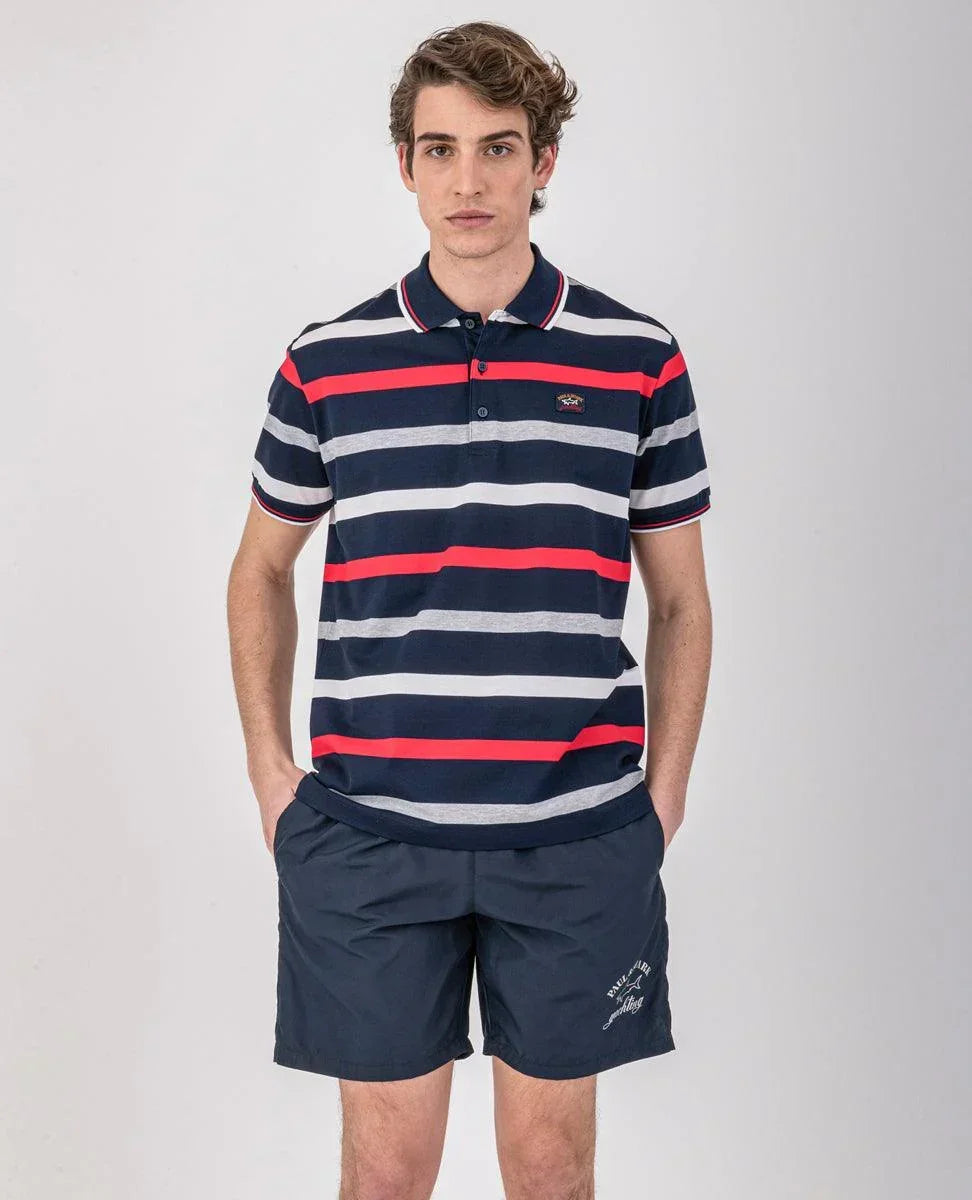 Chemise Paul Smith Homme - Manches Courtes Henley - Rayée - Taille M - Occasion Parfait état