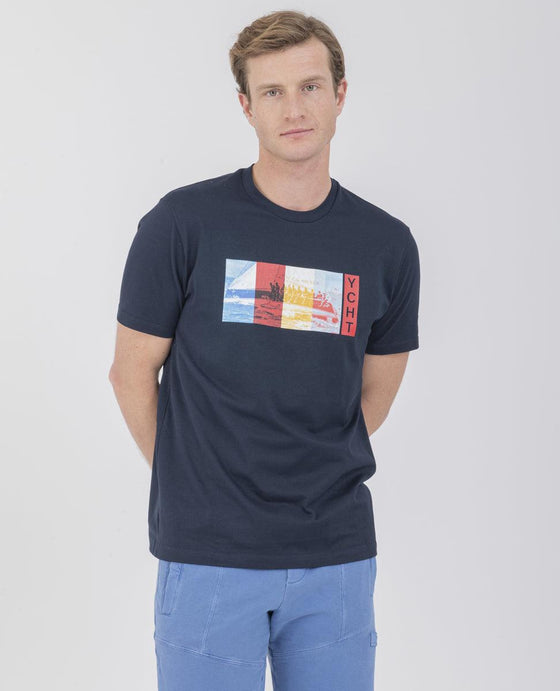 Paul & Shark - T-shirt de coton avec voilier - LE CAPITAINE D'A BORD