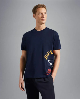 Paul & Shark - T-shirt de coton logo sur le côté - LE CAPITAINE D'A BORD