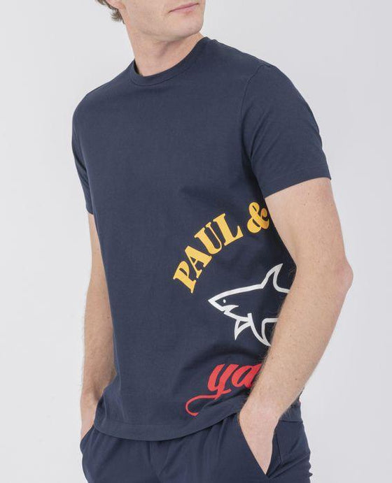 Paul & Shark - T-shirt de coton logo sur le côté - LE CAPITAINE D'A BORD