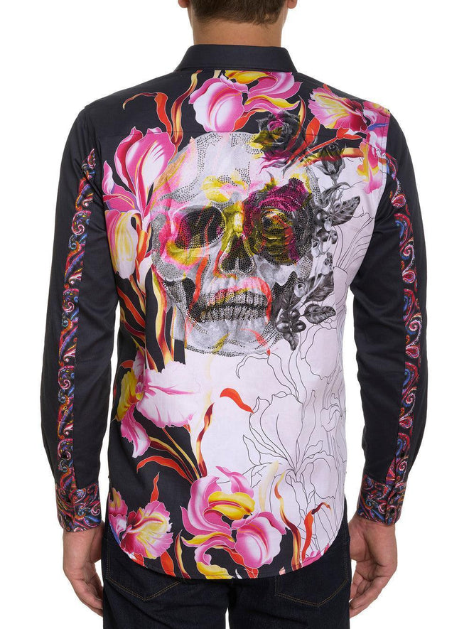 Chemise rose imprimé fleuri pour homme (manches courtes) – Blacks Legend