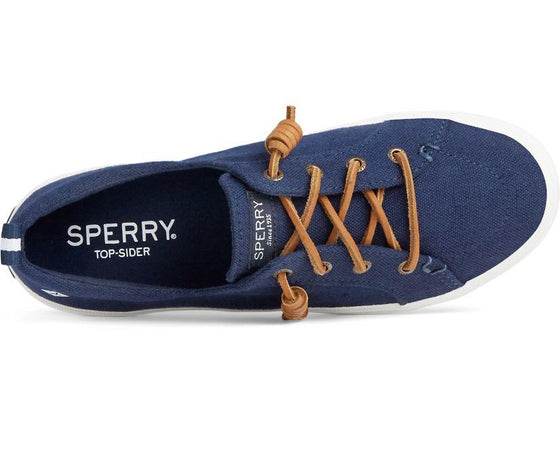 Sperry - Women's SeaCycled™ Crest Vibe Linen Sneaker - Navy - LE CAPITAINE D'A BORD
