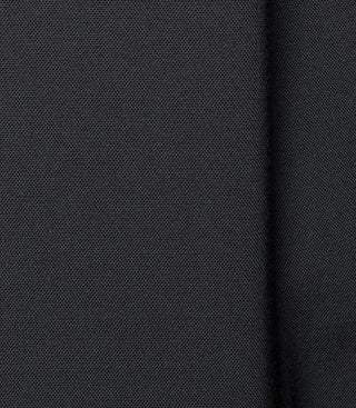 Close-up of dark textured fabric with fine knit weave, ideal for men's and women's clothing.